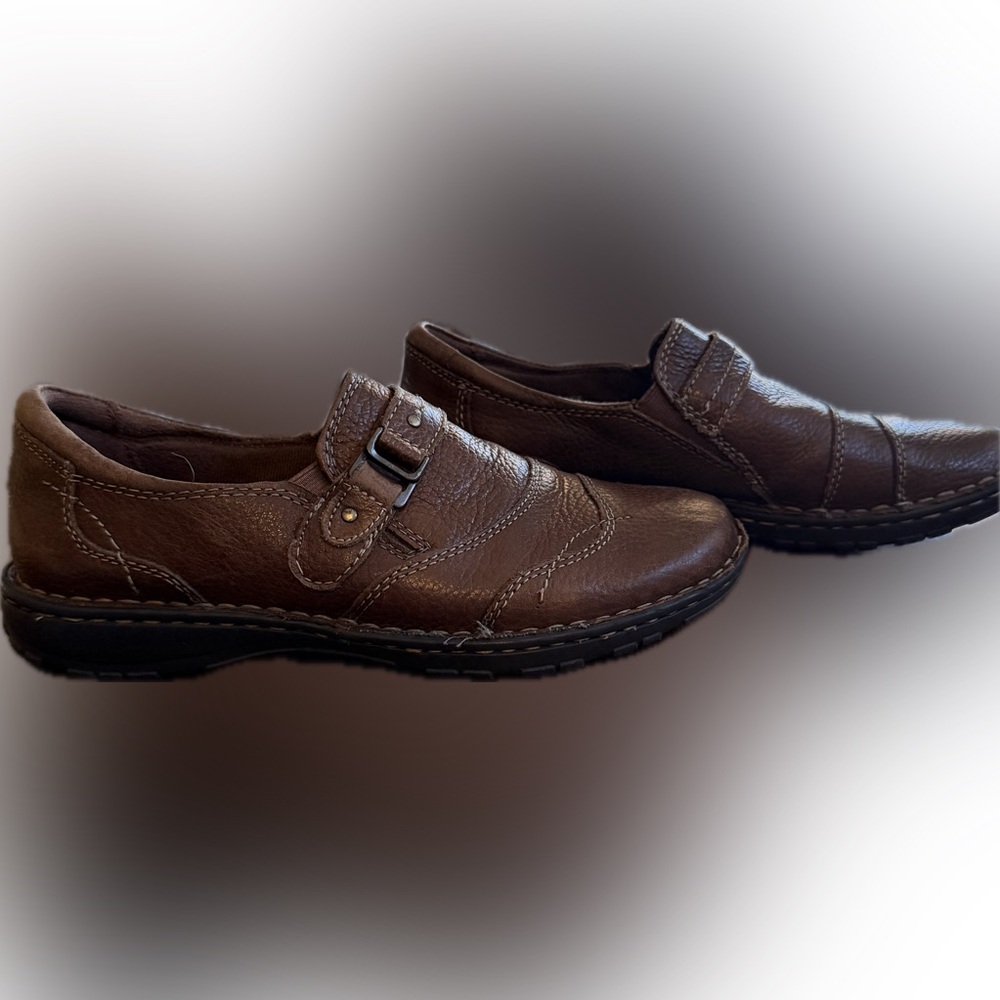 Earth Origins Shoes Womens 7.5M Clinton Slip On Brown Leather